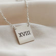 Load image into Gallery viewer, Engraved "18" Necklace • Roman Numerals • Custom Milestone Jewelry • Birthday Gift • Teen Gift • Waterproof