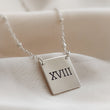 Load image into Gallery viewer, Engraved "18" Necklace • Roman Numerals • Custom Milestone Jewelry • Birthday Gift • Teen Gift • Waterproof