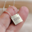 Load image into Gallery viewer, Engraved "18" Necklace • Roman Numerals • Custom Milestone Jewelry • Birthday Gift • Teen Gift • Waterproof