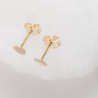 Load image into Gallery viewer, 14K Gold Disc Studs • Small Gold Studs • Delicate Stud Earrings • Minimalist Earrings • Round Gold Studs • Gift For Her • Dainty 14 karat