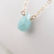 Load image into Gallery viewer, Tiny Amazonite Necklace • Pale Blue Gemstone • Delicate Gold & Aqua Necklace • Layering Necklace • Dainty Gemstone Teardrop • Gift For Her