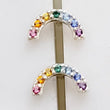 Load image into Gallery viewer, Super Cute Tiny Rainbow Studs • Little Rainbow Earrings • Sterling Multi Color Stone Earrings • Happy Little Studs • Kawaii Style