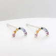 Load image into Gallery viewer, Super Cute Tiny Rainbow Studs • Little Rainbow Earrings • Sterling Multi Color Stone Earrings • Happy Little Studs • Kawaii Style