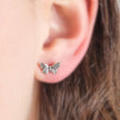 Load image into Gallery viewer, Silver Butterfly Studs • Gift For Girl • Butterfly Earrings • Sterling Silver Studs • Butterfly Wings • Flower Girl Gift • Nature Lover