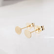 Load image into Gallery viewer, 14K Gold Disc Studs • Small Gold Studs • Delicate Stud Earrings • Minimalist Earrings • Round Gold Studs • Gift For Her • Dainty 14 karat