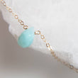 Load image into Gallery viewer, Tiny Amazonite Necklace • Pale Blue Gemstone • Delicate Gold & Aqua Necklace • Layering Necklace • Dainty Gemstone Teardrop • Gift For Her