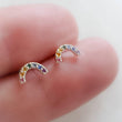 Load image into Gallery viewer, Super Cute Tiny Rainbow Studs • Little Rainbow Earrings • Sterling Multi Color Stone Earrings • Happy Little Studs • Kawaii Style