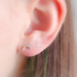 Load image into Gallery viewer, Super Cute Tiny Rainbow Studs • Little Rainbow Earrings • Sterling Multi Color Stone Earrings • Happy Little Studs • Kawaii Style