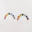 Load image into Gallery viewer, Super Cute Tiny Rainbow Studs • Little Rainbow Earrings • Sterling Multi Color Stone Earrings • Happy Little Studs • Kawaii Style