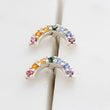 Load image into Gallery viewer, Super Cute Tiny Rainbow Studs • Little Rainbow Earrings • Sterling Multi Color Stone Earrings • Happy Little Studs • Kawaii Style