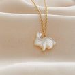 Load image into Gallery viewer, White Rabbit Necklace • Mother of Pearl Bunny Pendant • Good Luck Charm • Lucky Rabbit Jewelry • Gift For Animal Lover • Cute Woodland Style