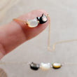 Load image into Gallery viewer, Cat Lover Necklace • Feline Necklace • Kitty Cat Jewelry • Pet Memorial • Cat Mom • Mother of Pearl • Minimalist Cat Necklace • Cat Lady