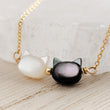 Load image into Gallery viewer, Cat Lover Necklace • Feline Necklace • Kitty Cat Jewelry • Pet Memorial • Cat Mom • Mother of Pearl • Minimalist Cat Necklace • Cat Lady