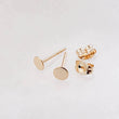 Load image into Gallery viewer, 14K Gold Disc Studs • Small Gold Studs • Delicate Stud Earrings • Minimalist Earrings • Round Gold Studs • Post Earrings • Dainty 14 karat