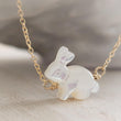 Load image into Gallery viewer, White Rabbit Necklace • Mother of Pearl Bunny Pendant • Good Luck Charm • Lucky Rabbit Jewelry • Gift For Animal Lover • Cute Woodland Style