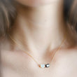 Load image into Gallery viewer, Cat Lover Necklace • Feline Necklace • Kitty Cat Jewelry • Pet Memorial • Cat Mom • Mother of Pearl • Minimalist Cat Necklace • Cat Lady