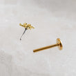 Load image into Gallery viewer, Tiny Leaf Vine Flat Back Studs • Surgical Steel Push-In Earrings • Dainty Leaves • 18G Ear Stack • Minimalist Multiple Piercing Studs