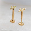 Load image into Gallery viewer, Tiny Leaf Vine Flat Back Studs • Surgical Steel Push-In Earrings • Dainty Leaves • 18G Ear Stack • Minimalist Multiple Piercing Studs