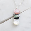 Load image into Gallery viewer, Cat Totem Necklace • Feline Necklace • Kitty Cat Jewelry • Pet Memorial • Cat Mom • Mother of Pearl • Minimalist Cat Necklace • Cat Lady