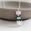 Load image into Gallery viewer, Cat Totem Necklace • Feline Necklace • Kitty Cat Jewelry • Pet Memorial • Cat Mom • Mother of Pearl • Minimalist Cat Necklace • Cat Lady