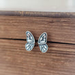 Load image into Gallery viewer, Butterfly Wing Studs • Sterling Silver Butterfly Earrings • Monarch Butterfly • Dainty Wing Studs • Nature Inspired Insect Jewelry • Gift