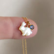 Load image into Gallery viewer, White Rabbit & Birthstone Necklace • Mother of Pearl Bunny • Good Luck Charm • Lucky Rabbit Jewelry • Gift For Animal Lover • Woodland Style