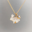 Load image into Gallery viewer, White Rabbit & Birthstone Necklace • Mother of Pearl Bunny • Good Luck Charm • Lucky Rabbit Jewelry • Gift For Animal Lover • Woodland Style