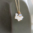 Load image into Gallery viewer, White Rabbit & Birthstone Necklace • Mother of Pearl Bunny • Good Luck Charm • Lucky Rabbit Jewelry • Gift For Animal Lover • Woodland Style