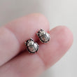 Load image into Gallery viewer, Scarab Beetle Studs • Egyptian Jewelry • Protective Amulet Earrings • Symbol of Rebirth & Luck • Gift for Traveler and Free Spirit