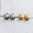 Load image into Gallery viewer, Scarab Beetle Studs • Egyptian Jewelry • Protective Amulet Earrings • Symbol of Rebirth & Luck • Gift for Traveler and Free Spirit