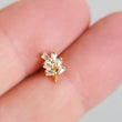 Load image into Gallery viewer, Baguette Flat Back Stud • Delicate Leaf CZ Earring • 16G Push In Labret • Surgical Steel Cartilage Stud • Minimalist Ear Stack • Labret