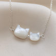 Load image into Gallery viewer, Cat Mom Necklace • Gift For Mom • Cat Jewelry • Cat Mom • Mother & Child • Mother's Day Gift • New Mom • Cat and Kittens Necklace