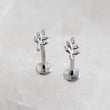 Load image into Gallery viewer, Tiny Leaf Vine Flat Back Studs • Surgical Steel Push-In Earrings • Dainty Leaves • 18G Ear Stack • Minimalist Multiple Piercing Studs