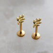 Load image into Gallery viewer, Tiny Leaf Vine Flat Back Studs • Surgical Steel Push-In Earrings • Dainty Leaves • 18G Ear Stack • Minimalist Multiple Piercing Studs