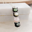 Load image into Gallery viewer, Cat Totem Necklace • Feline Necklace • Kitty Cat Jewelry • Pet Memorial • Cat Mom • Mother of Pearl • Minimalist Cat Necklace • Cat Lady
