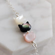 Load image into Gallery viewer, Cat Lover Bracelet • Feline Necklace • Kitty Cat Jewelry • Pet Memorial • Cat Mom • Mother of Pearl • Minimalist Cat Necklace • Cat Lady