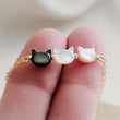 Load image into Gallery viewer, Cat Lover Bracelet • Feline Necklace • Kitty Cat Jewelry • Pet Memorial • Cat Mom • Mother of Pearl • Minimalist Cat Necklace • Cat Lady