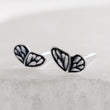 Load image into Gallery viewer, Butterfly Wing Studs • Sterling Silver Butterfly Earrings • Monarch Butterfly • Dainty Wing Studs • Nature Inspired Insect Jewelry • Gift