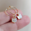 Load image into Gallery viewer, Cat Lover Hoop Earrings • Mother of Pearl Cat Charms • Gift for Cat Mom • Pet Memorial Jewelry • Kitty Hoops • Personalized Cat Gift