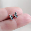 Load image into Gallery viewer, Butterfly Wing Studs • Sterling Silver Butterfly Earrings • Monarch Butterfly • Dainty Wing Studs • Nature Inspired Insect Jewelry • Gift