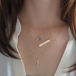 Load image into Gallery viewer, Birthday Gift • Tiny Gemstone Necklace • Layering Jewelry • Delicate Gemstone Drop • Bridesmaid Gift • Simple Gem Drop • Layering Necklace