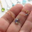 Load image into Gallery viewer, Birthday Gift • Tiny Gemstone Necklace • Layering Jewelry • Delicate Gemstone Drop • Bridesmaid Gift • Simple Gem Drop • Layering Necklace