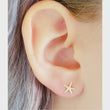 Load and play video in Gallery viewer, 14k Starfish Studs • Delicate Starfish Earrings • Tiny Sea Star Earrings • Gold Starfish Studs • Beach Theme • Cute Little Starfish
