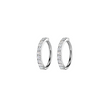 Load image into Gallery viewer, pair of platinum and pave hoops