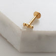 Load image into Gallery viewer, Three Bead Flat Back Stud in 14k Gold - Studio Blue