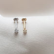Load image into Gallery viewer, Diamond CZ Flat Back Stud in 14k Gold - Studio Blue
