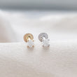 Load image into Gallery viewer, Diamond CZ Flat Back Stud in 14k Gold - Studio Blue