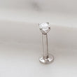 Load image into Gallery viewer, Diamond CZ Flat Back Stud in 14k Gold - Studio Blue