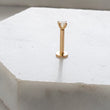 Load image into Gallery viewer, Diamond CZ Flat Back Stud in 14k Gold - Studio Blue