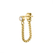Load image into Gallery viewer, CZ Diamond & Box Chain Huggies - Studio Blue